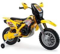 INJUSA - Moto Cross Thunder Max VX de 12V con Ruedines, color amarillo y negro (6811)