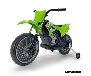 Injusa - Motocicleta de motocross Kawasaki KX 85 de 6 V, color verde