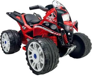 INJUSA - Quad Eléctrico Infantil The Beast para Niños de 2 a 4 Años | Batería 12V | con Pedal Acelerador | Marcha Atrás | Ruedas de Plástico con Bandas de Goma | 6 Km/h | Rojo (761)