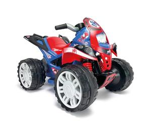 INJUSA - Quad Eléctrico Infantil The Beast Spidey para Niños de 2-4 Años | Batería 12V | Pedal Acelerador | Marcha Atrás | Ruedas de Plástico con Bandas Goma | Licencia Marvel | 6 km/h | Azul (76160)