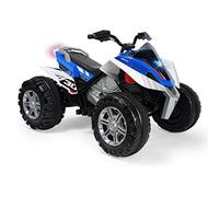 INJUSA - Quad Rage 12V Color Azul Recomendado para Niños +3 Años con Llave de Arranque, Suspensiones y Luces Delanteras y Traseras
