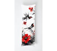 Ink Birds Body Pillow Case Cover 40x145cm, Long Backrest Cushion Pillow Protector with Zipper, Decorative Bedding Pillowcase, Soft Body Pillow Cover for Couch Bedroom Flowers