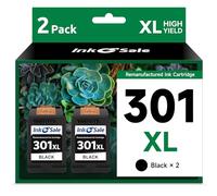 INK E-SALE 301XL Cartuchos de Tinta Negro Remanufacturado (2 Pack) Cartucho Compatible con HP 301 para DeskJet 1000 1050 1510 2050 2510 2540 Envy 4500 4502 5530 5532 OfficeJet 2600 2622