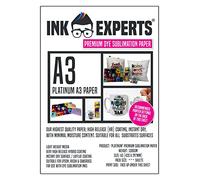 Ink Experts 100 g/m² Platinum A3 Premium Papel de sublimación de tinte de alta liberación (100)