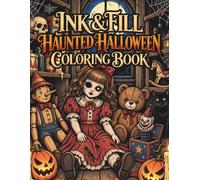 Ink & Fill Haunted Halloween Coloring Book: A Creepy Art Experience with Guided Tracing, Black Fills, and Bold Contrast Design