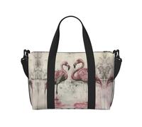 Ink Flamingos Print - Bolsa deportiva versátil para gimnasio, acompañante para tus viajes y rutinas de fitness, color negro, talla única, Black, Talla única