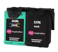 Ink Inspiration® 2 Cartuchos de Tinta Remanufacturados para HP 337 343 Photosmart 2500 2570 2573 2575 C4140 C4150 C4180 C4190 D5160 8049 Officejet 6300 6310 6315 Deskjet D4160 5940