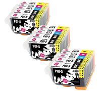 Ink Inspiration® Reemplazo para Canon PGI-5 CLI-8 Multipack 15 Cartuchos de Tinta Compatible con Canon Pixma iX4000 iX5000 iP3300 iP3500 MP510 MP520 MX700, Negro/Cian/Magenta/Amarillo