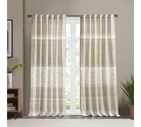 INK+IVY Mila II40-1183 - Cortina de Chenilla copetuda 100% algodón, diseño Bohemio con Bolsillo para Barra, Cortina Superior para Sala de Estar, Tratamiento de Ventana de privacidad para Dormitorio,