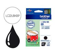 Ink-Jet Brother Lc22Ubk Xl Dcp-J785Dw / Dcp-J785Dwxl / Mfc-J985Dw / Mfc-J985Dw Negro 2.400 Pag