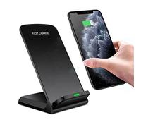 Ink Jungle Soporte de carga inalámbrico para teléfono móvil de escritorio, certificado Qi y CE para Apple iPhone 13, 12, Mini, Pro Max, SE, 11, 1, XR, Xs Max, carga rápida de 10 W, Galaxy S20, S10, S9