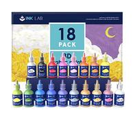 INK LAB BLOT Pintura Textil 18 Colores 30ml 3D Permanente para Ropas | 3D permanente, 18 colores, 30ml, Con cepillo, Para tela, No tóxico