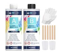 INK LAB Resina Epoxi Cristalina 960ml Ultra Transparente Resina Epoxi con Endurecedor para Fundición y Revestimiento No-Tóxico Kit de Resina Epoxi Relación de 1:1 para Bricolaje Artesanía Madera...