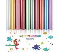 INK LAB Vinilo de Transferencia de Calor 10 Colores 30.5 x 21cm para Camisetas, Bolso, Gorros, Ropa, Telas - HTV Lámina de Bricolaje