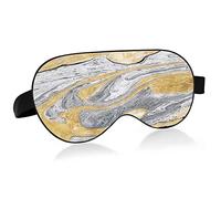 Ink Marble Golden Yellow, Silver Grey Black Marble Texture Eye Masks Cover Blocks Light Sleep Mask Shade Cover Blindfold Relaxing Eyeshade Cover con correa ajustable para la cabeza para hombres, mujer