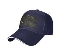 Ink Night Star Chart - Gorra de béisbol estampada con gráfico de estrellas, ajustable, adecuada para deportes al aire libre, ocio, fitness y viajes, color negro, Azul marino, One Size