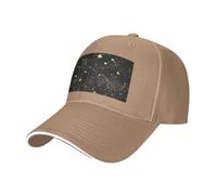 Ink Night Star Chart - Gorra de béisbol estampada con gráfico de estrellas, ajustable, adecuada para deportes al aire libre, ocio, fitness y viajes, color negro, Natural, talla única