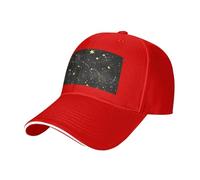 Ink Night Star Chart - Gorra de béisbol estampada con gráfico de estrellas, ajustable, adecuada para deportes al aire libre, ocio, fitness y viajes, color negro, Rojo, talla única