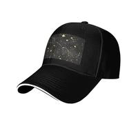 Ink Night Star Chart - Gorra de béisbol estampada con gráfico de estrellas, ajustable, adecuada para deportes al aire libre, ocio, fitness y viajes, color negro, Negro, One Size