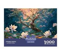 Ink Painting Flowears of White Gardenis 1000 Stück Premium-Karton Puzzle Blooming Tree Stressabbau Kreatives Spiel Puzzles Als Wohnaccessoires 70x50cm/1000pcs