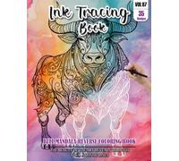 Ink Tracing Book for Adults: Stress relief reverse Bull Mandala ink tracing book for adults: mindfully Follow white lines to Uncover 35 Bull Mandala ... pages a perfect gift for Bull lovers(Vol-7)