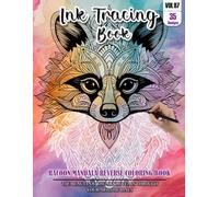 Ink Tracing Book: Stress relief reverse Racoon Mandala ink tracing book for adults: mindfully Follow white lines to Uncover 35 Racoon Mandala arts | ... pages a perfect gift for Racoon lovers(Vol-7)