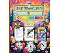 Ink Tracing & Colouring Book Illuminated Letters A-Z - Eggs: Trace First with One Black Pen, Then Colour for Calm Creative Focus 2 in 1 Activity Book