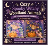 Ink Tracing Cozy kawaii Spooky Witchy Woodland Animals: A Whimsical Halloween Reverse Coloring for Kids & Adults (Halloween Activity Book)