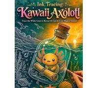 Ink Tracing: Kawaii Axolotl: Trace the White Lines and Watch 36 Adorable Kawaii Axolotl Scenes Come Alive | Stress Relief Ink Tracing for Adults, Teens & Axolotl Lovers (Flo Mir Ink Tracing)