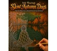 Ink Tracing: Slow Autumn Days: Reverse Coloring Book for Adults - Trace the White Lines to Reveal 35 Cute & Cozy Fall Scenes (Flo Mir Ink Tracing)