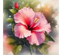 Ink-Wash Flowers 1000 Piece Jigsaw Puzzles for Adults 65x65cm, Adult Jigsaw Puzzles 1000 Pieces, Challenging&Brainteasing Puzzle Family Games, Beautiful Decoration Puzzle