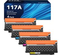INK4U 117A Toner Compatible HP 117A W2070A Cartucho Tóner para Color Laser MFP 178nwg 179fwg 150nw 179fnw 150a 178nw W2070A W2071A W2072A W2073A, Toner 117A (Negro Cian Amarillo Magenta, Paquete de 4)