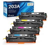 INK4U 203A Toner Compatible HP 203A CF540A Cartucho Tóner para Color LaserJet Pro MFP M281fdw M281fdn M280nw M281cdw M254dw M254nw M254dn (Negro Cian Amarillo Magenta, Paquete de 4)