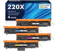 INK4U 220X Tóner, con Chip, Compatible para HP 220A 220X Cartucho de Tóner para Color LaserJet Pro 4202dn 4302fdn MFP 4302dw 4302fdw 4202dw 4202dn 4302fdn (W2200X W2201X W2202X W2203X, 4-Pack)