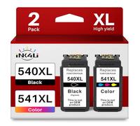 INK4U 540XL 541XL Tinta Compatibles con Canon PG-540XL CL-541XL Cartuchos de Tinta Compatibles con MG3650S TS5150 TS5151 TS5100 MG3650 MG3550 (1 en Color Negro y 1 Cartucho Multicolor)