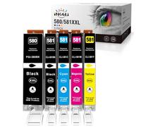 INK4U 580XXL 581XXL Tinta Compatible para Canon PGI-580XXL CLI-581XXL Cartucho de Tinta Compatible para Canon TS6350 TS6150 TS8350 TS9550 TR8550 TR7550 (5 Paquetes)