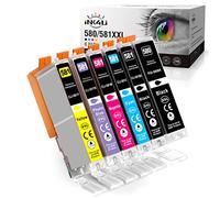 INK4U 580XXL 581XXL Tinta Compatible para Canon PGI-580XXL CLI-581XXL Cartucho de Tinta para Canon TS6350 TS8350 TS705 TR7550 TR8550 TS9550 TS6350 TS6250 TS6150 TS6151 (6 Paquetes)