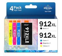 INK4U 912XL Multipack Cartuchos (Alta Capacidad, con Chip) Compatible con HP 912XL 912 Tinta Compatible con HP Officejet 8012, 8014, 8015, 8017, OfficeJet Pro 8022, 8023, 8024, 8025