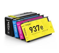 INK4U 937e Multipack Alta Capacidad Compatible con HP 937 Cartucho de Tinta | 937XL Compatible con HP 937e Tinta con Officejet Pro 9110b 9120b 9130b 9720 9730 impresora 937 e Negro Cian Magenta Amarillo