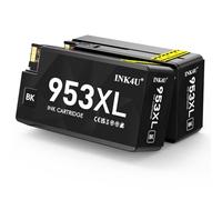 INK4U 953XL Negro Cartuchos de Tinta, Alta Capacidad Compatible con HP 953XL 953 Negro para HP Officejet Pro 8710 8715 8740 8720 8718 7730 8728 8719 7740 7720 8730 8725 8210 8218 Impresoras (2 Negro)