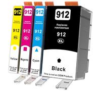 INK4U Cartucho Tinta 912XL Compatibles con HP 912XL Multipack 912 para OfficeJet Pro 8020 8022 8024 8025 8030 para OfficeJet 8010 8012 8014 8015 (Negro, Cian, Magenta, Amarillo)