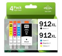 INK4U Cartuchos de Impresora 912XL compatibles con HP 912XL Multipack para OfficeJet Pro 8020 8022 8024 8025 8030 para HP OfficeJet 8010 8012 8014 8015 (Negro, Cian, Magenta, Amarillo)
