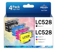 INK4U LC528 Cartuchos compatibles con Brother LC528VAL compatible con Brother MFC-J6760DW, MFC-J6960DW, MFC-J6975DW, MFC-J6975DW, MFC-J6977DW impresora (LC528BK, LC528C, LC528M, LC528Y)