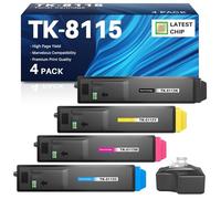 INK4U TK-8115 - Tóner compatible con Kyocera TK-8115K TK-8115C TK-8115M TK-8115Y compatible con Kyocera ECOSYS M8124cidn, ECOSYS M8130cidn (con chip, 4 unidades, negro, cian, magenta, amarillo)