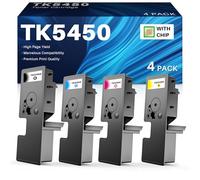 INK4U TK5450 Tóner Compatible Con Kyocera TK-5450 Multipack Con Chip Para Kyocera ECOSYS MA2600cfx MA2600cwfx Plus PA2600cwx Plus MA2600cx MX2100cwx (TK-5450K, TK-5450C, TK-5450M, TK-5450Y)