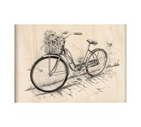 Inkadinkado Vintage Bicycle Wood Stamp for Arts and Crafts 5'' L x 3'' W