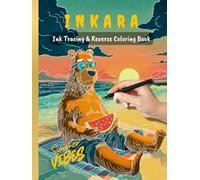 INKARA - Cozy Summer Animals: Cute Animal Ink Tracing & Reverse Coloring Book for Adults - Relaxing Forest Scenes, Fishing, Pool Days and Beach Vibes for Stress Relief