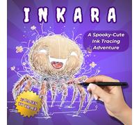INKARA - Spooky-Cute Creatures: Ink Tracing Coloring Book for Teens and Adults Cute Spooky Monsters, Whimsical Creatures & Easy Ink Tracing Designs for Relaxation - One Black Pen, No Skills Needed