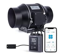 Inkbird Extractor de Aire Wifi, 6 Pulgadas Inteligente Con Sonda, APP Control, Bajo Ruido en Línea Para Sótanos, Baños, Cocinas, Talleres