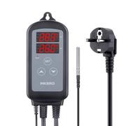 Inkbird ITC-2T Termostato Digital con Sonda,Controlador de Temperatura Doble Rele para Calefaccion,Temporizador de Ciclo,Función Alarma,Control del termostato para Calentador Acuario,Terrario,Reptiles